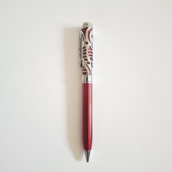 Vintage Pierre Cardin Mechanical Pencil Elegant Red Silver Tone Accents - Picture 2 of 4